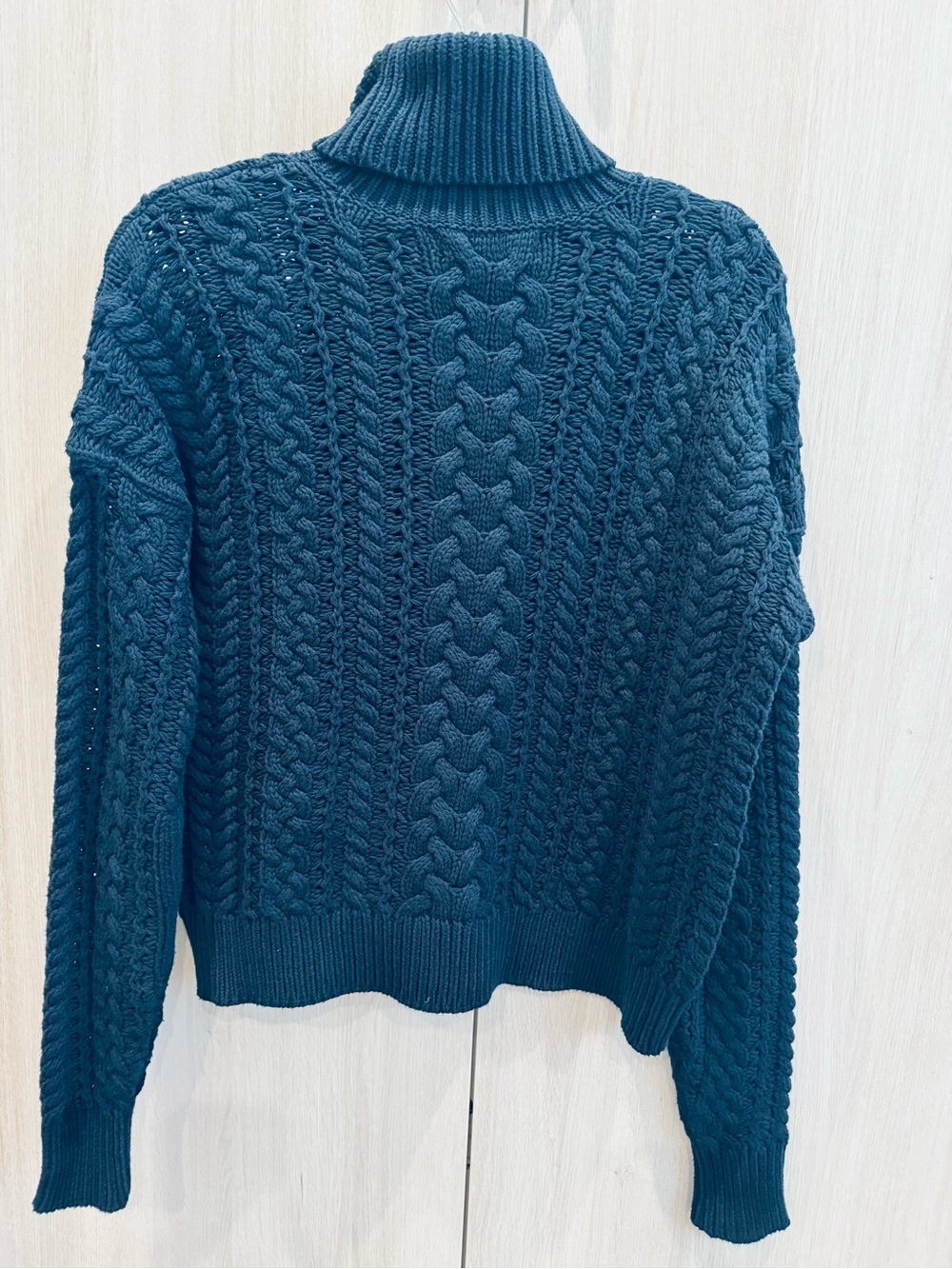 Ralph Lauren Dark Navy Cable Turtleneck Sweater Sz S